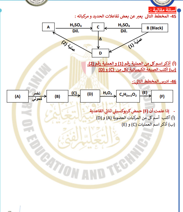 النموذج الاسترشادي الاول كيمياء10 النموذج الاسترشادي الاول كيمياء10